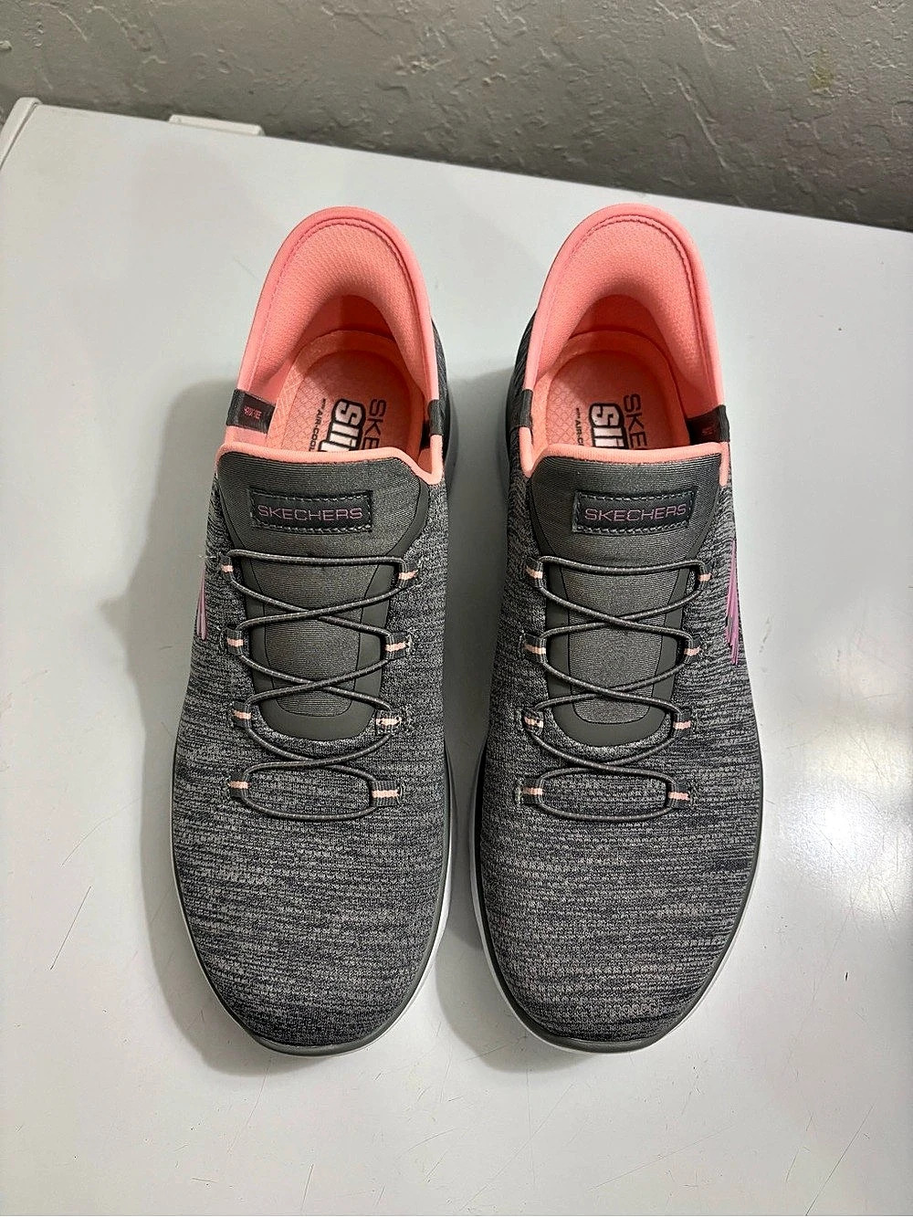 Skechers Hands Free Slip-ins: Summits Gray & Pink Sneakers US 10